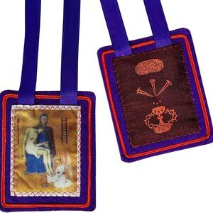 Catholic Purple Scapular Necklace Devotion Protection Gift for Church